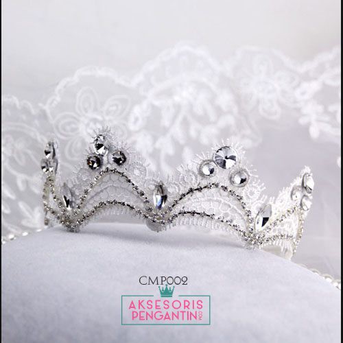 [BISA COD] MAHKOTA WEDDING HAIRBAND AKSESORIS PENGANTIN CROWN BROKAT CMP002