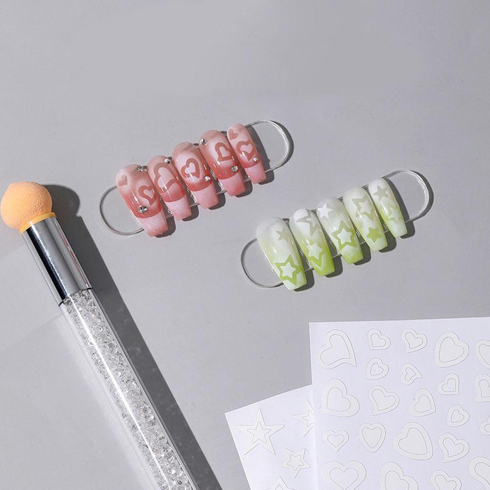 R-flower Inkjet Template Nail Stiker Stensil Strip Styling Nail Art Bentuk Stiker Manicure