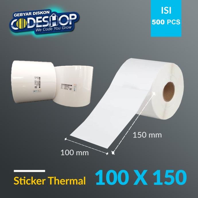 

$$$$] STICKER LABEL BARCODE THERMAL 100 X 150MM 1 LINE LABEL 100 X 150MM