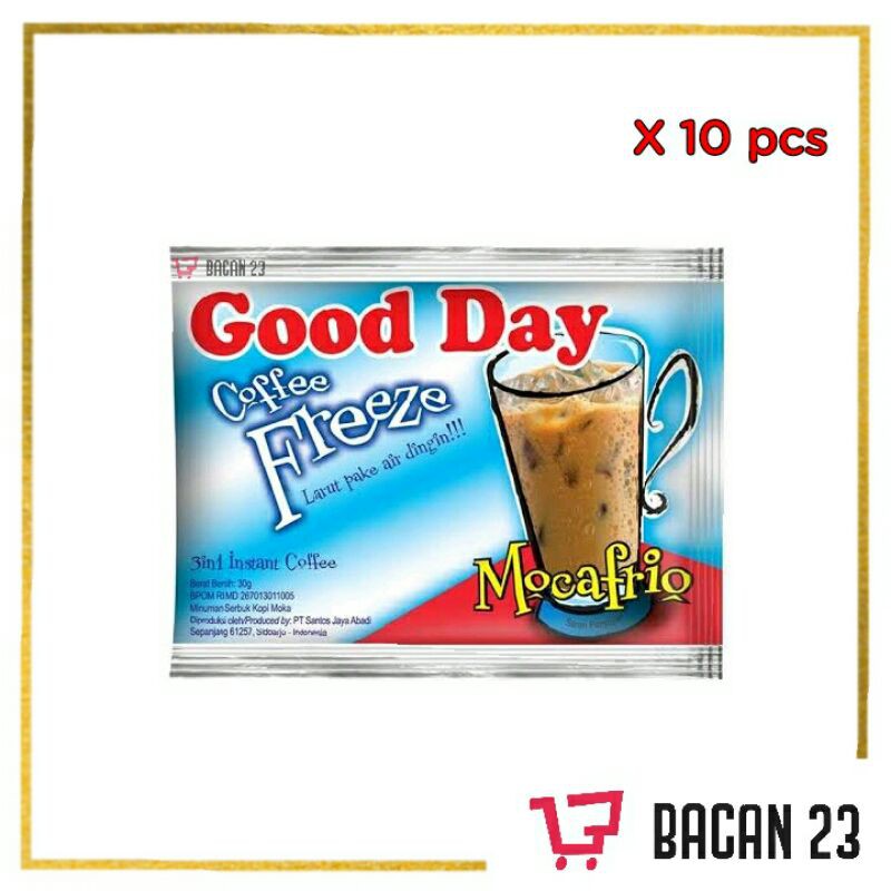 Kopi Good Day Freeze Mocafrio (10pcs x 30gr) / Kopi Instan Saset / Bacan 23 - Bacan23
