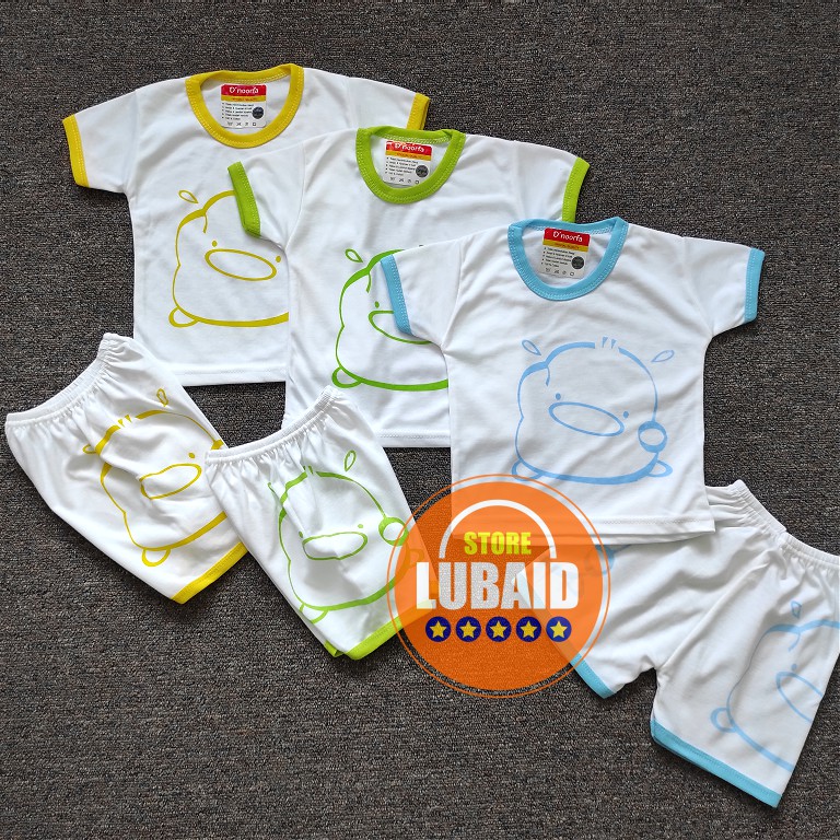 [SPY-DN03] LUBAID STORE, [TERMURAH, ORI] Setelan Baju Bayi 3-18 Bulan D’NOORFA, DNOORFA Kaos Pendek-5