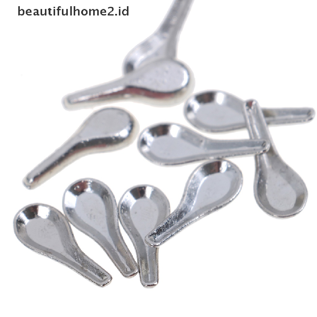 (Beautifulhome2.Id) 10pcs Miniatur Sendok Sup Skala 1: 12 Untuk Aksesoris Rumah Boneka