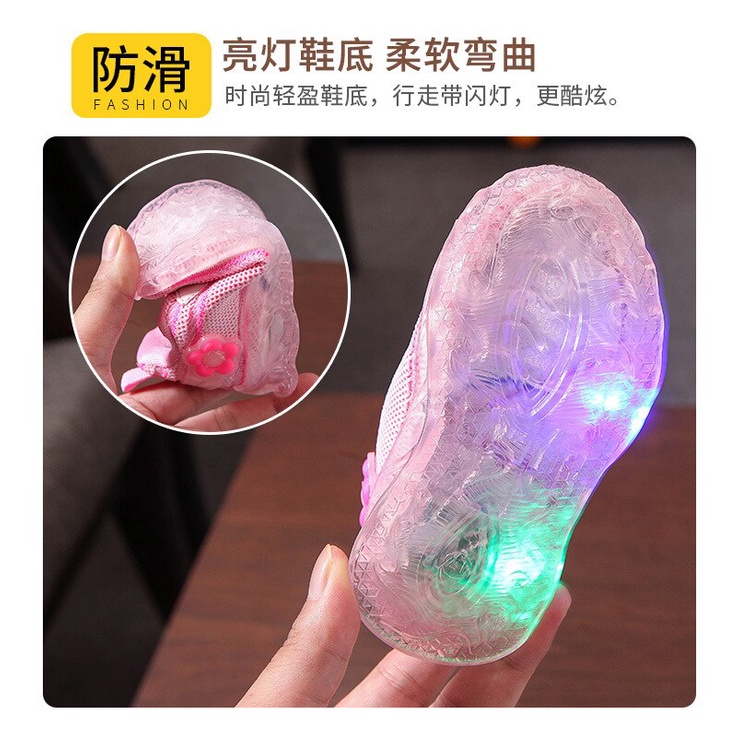 Sepatu Sneaker Anak Perempuan - Sepatu Anak Laki Laki Ultra Light Super LED Sport Import HELLO KITTY 027 Running Shoes