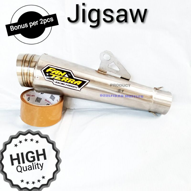 Slincer Knalpot DPJ Sarangan Setengah Separo Suara Helikopter Jigsaw Silincer slincer tabung knalpot jigsaw jiksaw fantera fanterra pantera stainles sarangan setengah-FANTERA JINGSAW