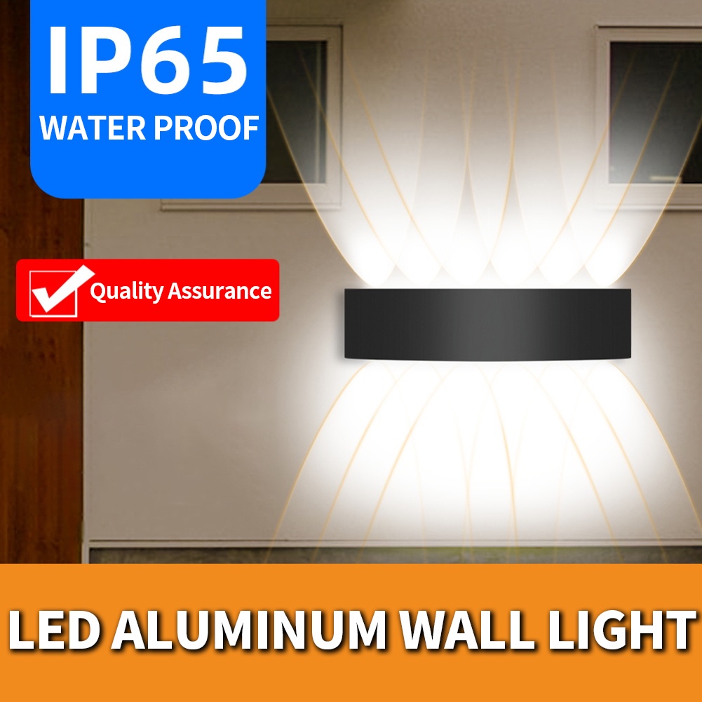 Lampu Dinding Led Anti Air Ip65 Ac100-240V Bahan Aluminum Untuk Taman / Indoor / Outdoor