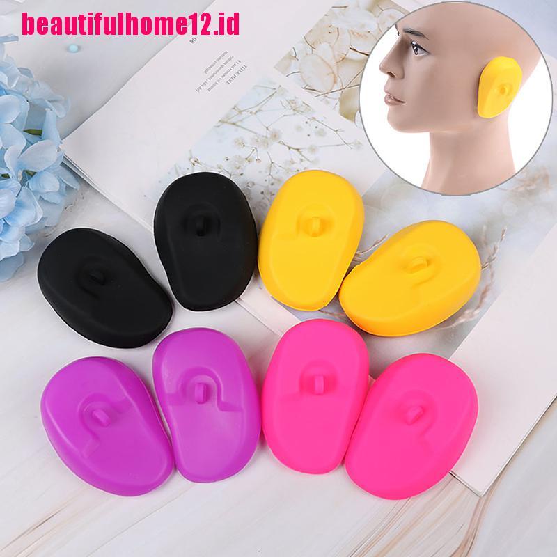 2pcs Penutup Telinga Bahan Silikon Reusable Untuk salon