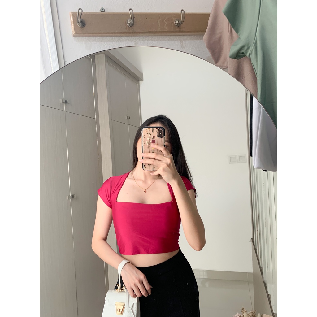 Baju Crop Top Tank Top Guinny Tengtop Korea Wanita