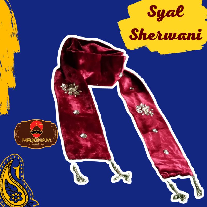 SYAL SHERWANI [MAROON SUN] | DUPATTA COWOK | SELENDANG PRIA | PENGANTIN INDIA