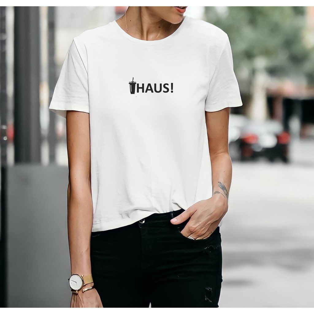 kaos distro wanita / kaos unisex distro pria wanita /baju wanita / kaos pria motif haus