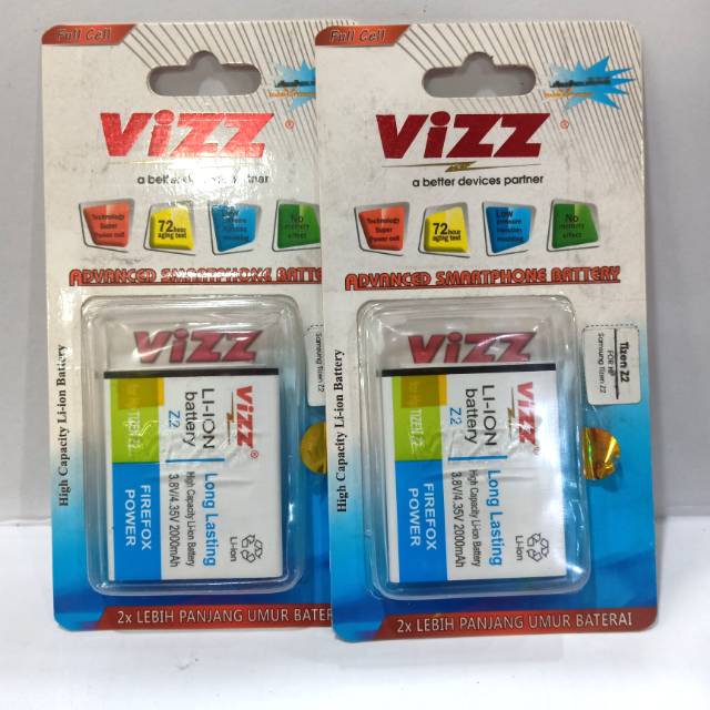 Baterai / Batrai / Batrei / Baterei Vizz Samsung Tizen Z2 Double Power Original