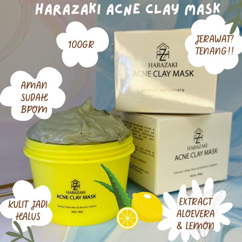 BPOM Harazaki Acne Clay Mask masker lumpur