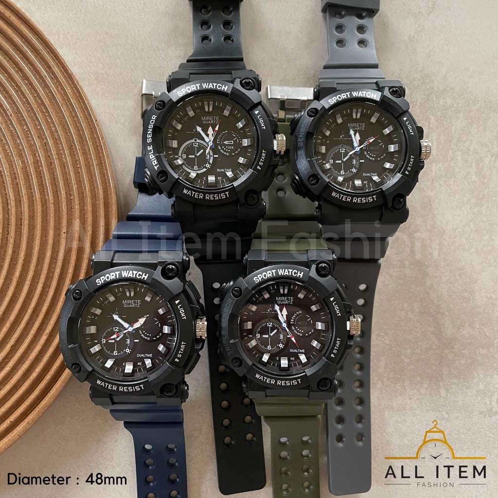 COD✅ JAM TANGAN MIRETE D21-A PRIA MEN SPORT WATCH ANALOG / JAM TANGAN / Jam Tangan Rubber Sport Bulat Pria Fashion Gaya Korea / Harga Grosir