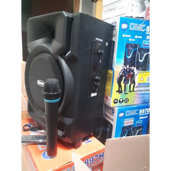 Promo Murah  Speaker Aktif Portable GMC 897H 8inch Speker Bluetooth Karaoke Mic Wirelles