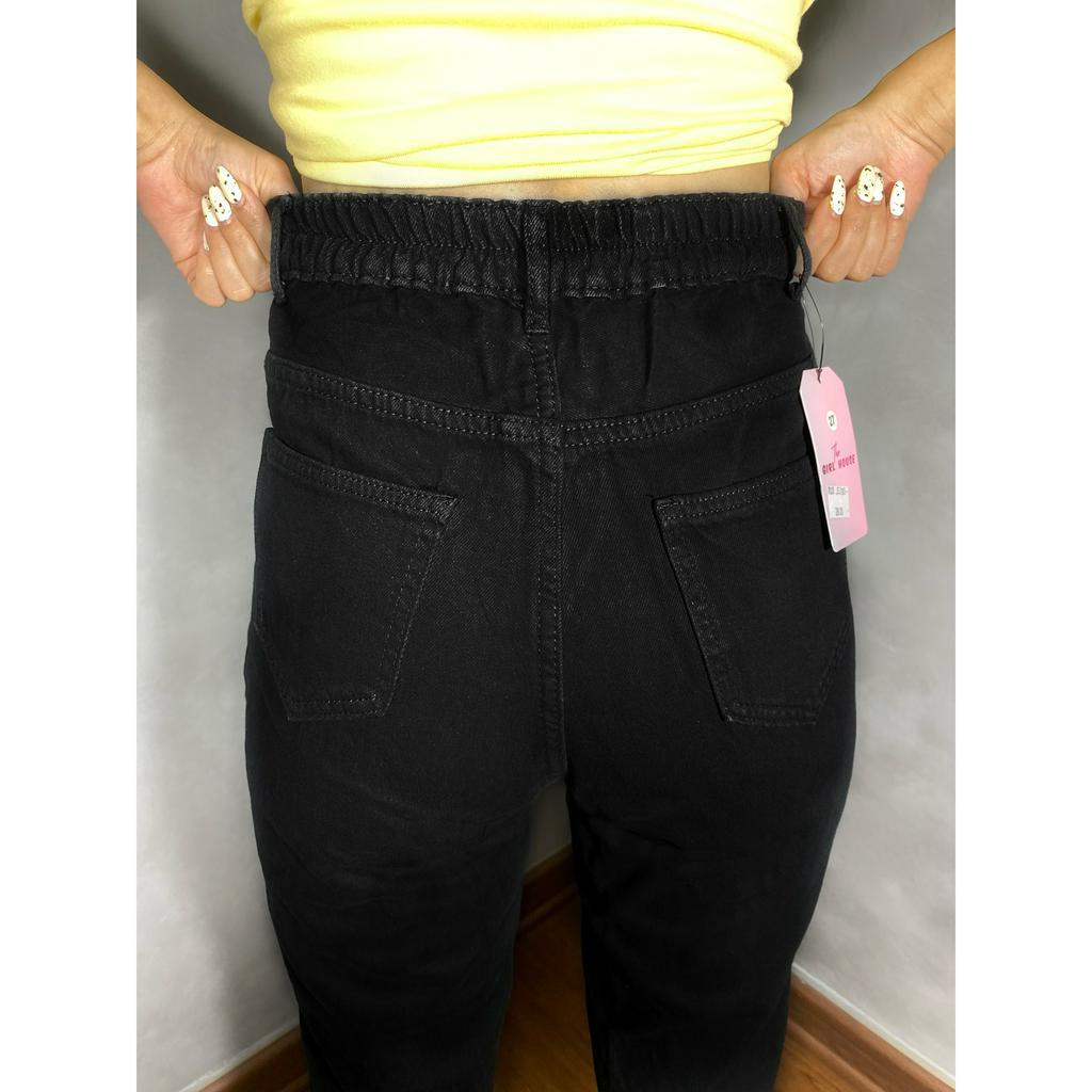 TheGirlHouse - MOM JEANS BOYFRIEND HIGHWAIST PINGGANG KARET