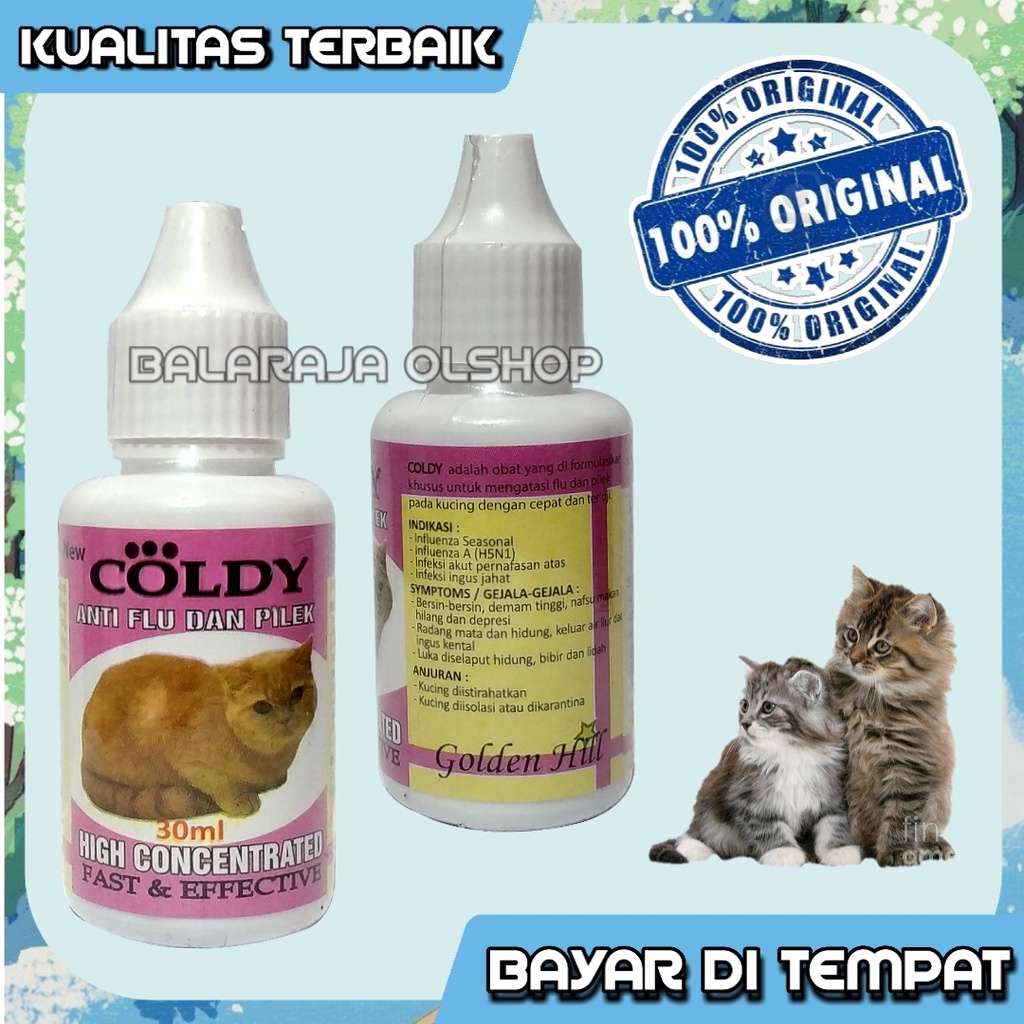 OBAT FLU KUCING PILEK BERSIN-BERSIN INGUSAN KUCING &amp; KITTEN - COLDY 30ML