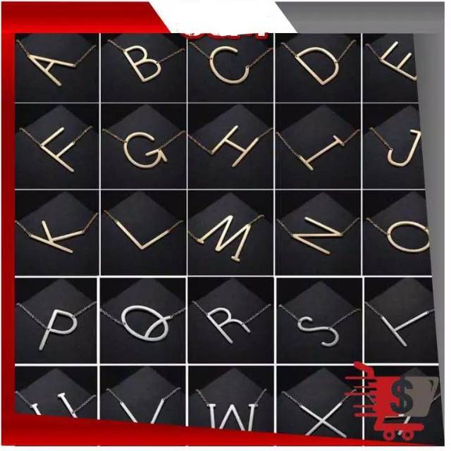 BPT - K376 (N - Z) Kalung Huruf Stainless / Fashion Style / Set Perhiasan Wanita