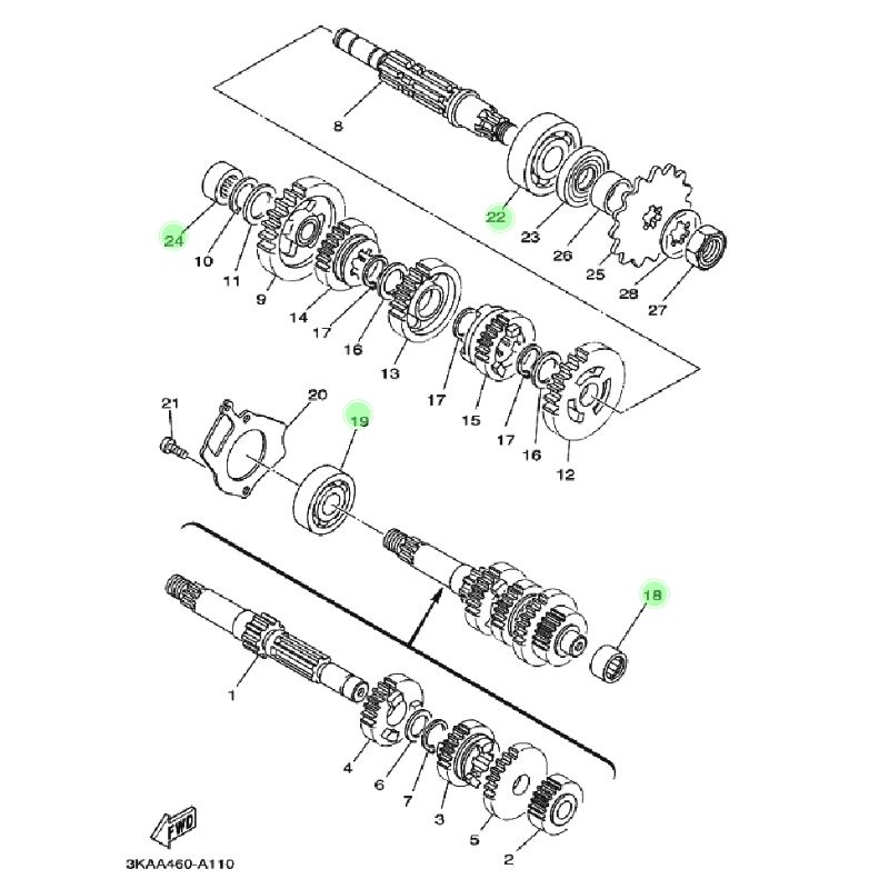 bearing set japan kruk as rasio rx king ori ygp rxking rx-king crankshaft bandul bering klaher laher lahar laker gir gear original yamaha