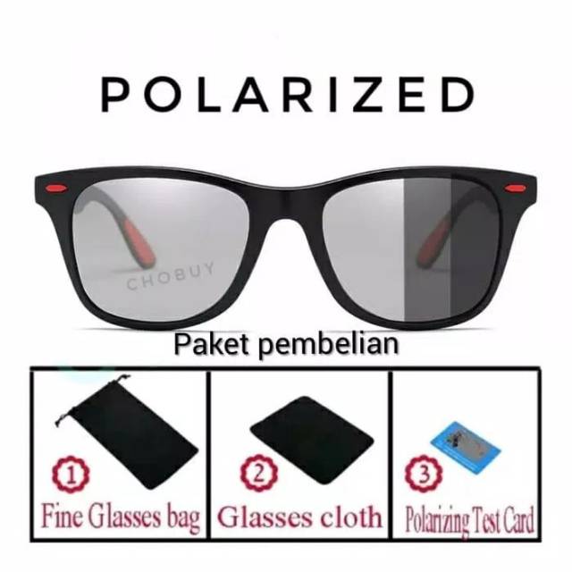 Kacamata Original Photocromic Siang Malam Polarized Anti Silau UV Putih