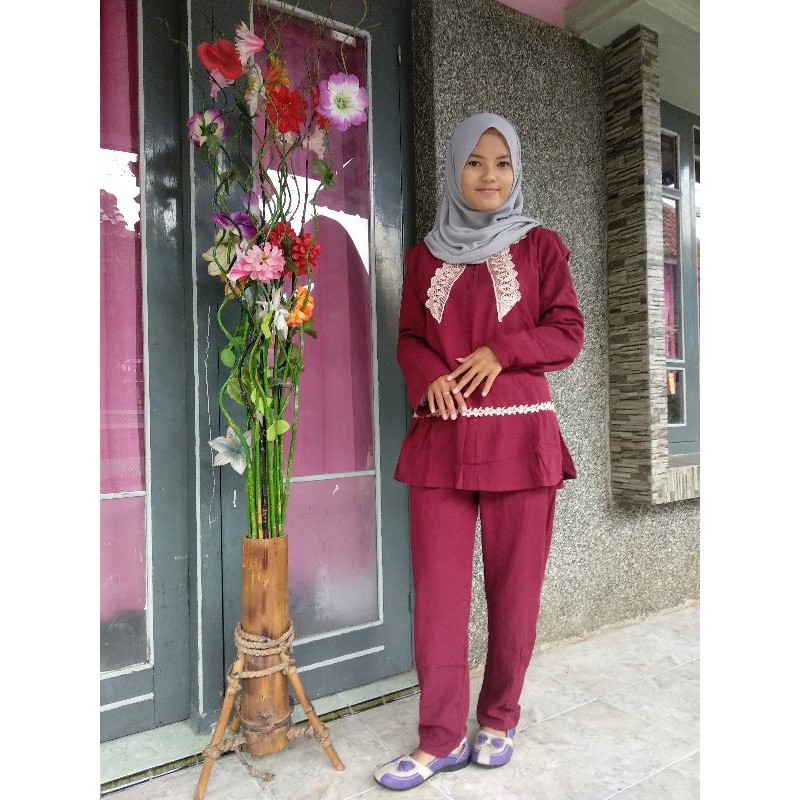 Realpict | Setelan CP renda | Rayon tebal