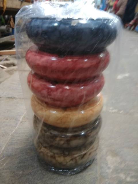 (BISA COD) ASBAK BULAT BAHAN KAYU WARNA-WARNI DIAMETER 15 CM - FURNITURE RUMAH