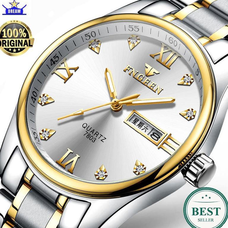COD JAM TANGAN PRIA FNGEEN 7803 LUXURY FULL STEEL SPORT QUARTZ BUSINESS WATERPROOF CASUAL WATCH