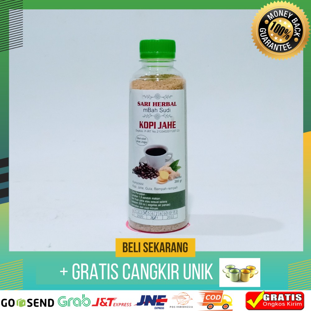 

KOPI JAHE BUBUK +GULA INSTAN SIAP SEDUH EKSTRAK JAHE MINUMAN HERBAL KEMASAN BOTOL MBAH SUDI