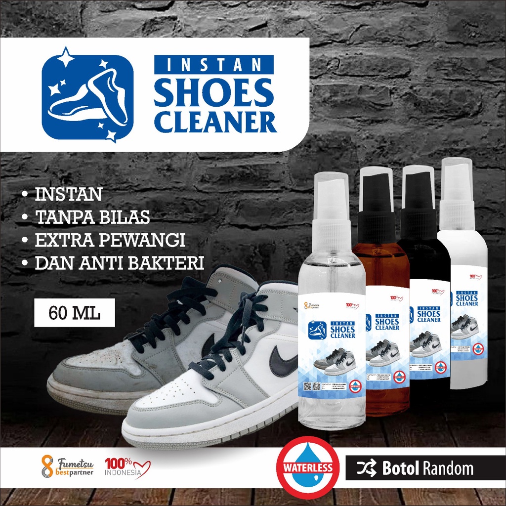 Pembersih Cuci Sepatu Pemutih Instan Cleaner Tanpa Bilas Aroma Parfum Wangi Kemasan Spray 60ml