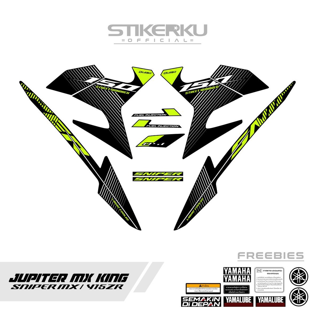STRIPING YAMAHA SNIPER / DASAR PUTIH / SNIPER 150 MXi / EXCITER 150 / JUPITER / MX KING / STICKER / 