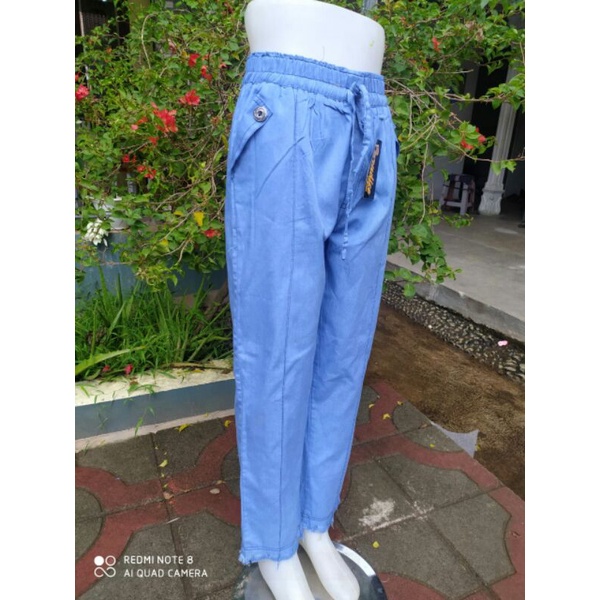 BAWAHAN WANITA CELANA BEGGY PANS GREY SEMI JEANS JUMBO BB 50-70 TERMURAH-Begy jumbo rawis