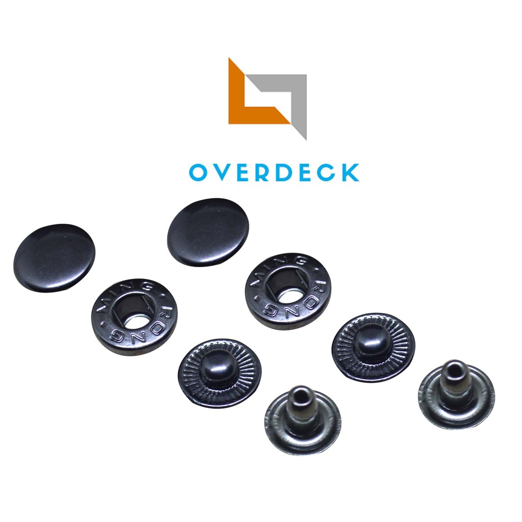 12 PCS KANCING CETET BESI KANCING JEPRET 15 MM BLACK NIKEL - 7060 BN