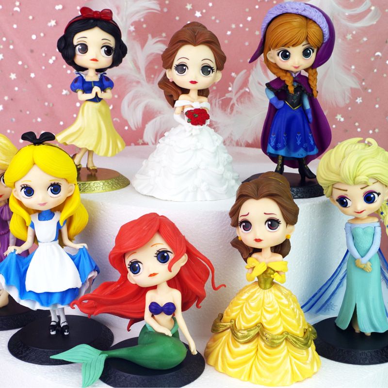 PRINCESS TOPPER SNOW BELLE SOPHIA ARIEL ELSA HAPPY BIRTHDAY CAKE KUE FIGURE FONDANT DEKORASI ULTAH