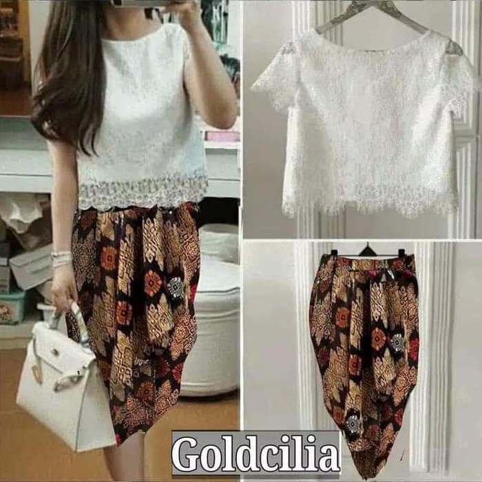 set blouse kantor/stelan baju remaja/setelan remaja/abg/rok batik span