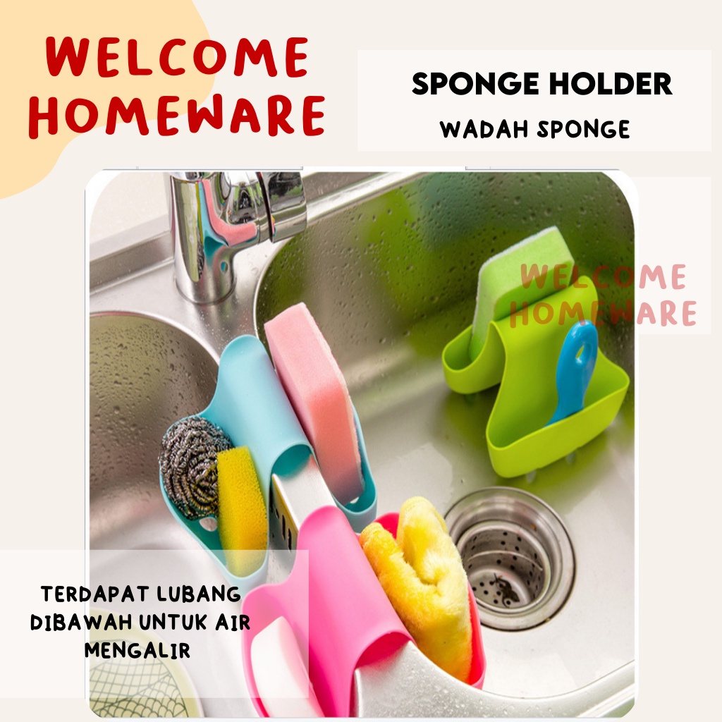 Sponge Holder Wadah Tempat Spons Sikat Sabun Dua Sisi Gantung