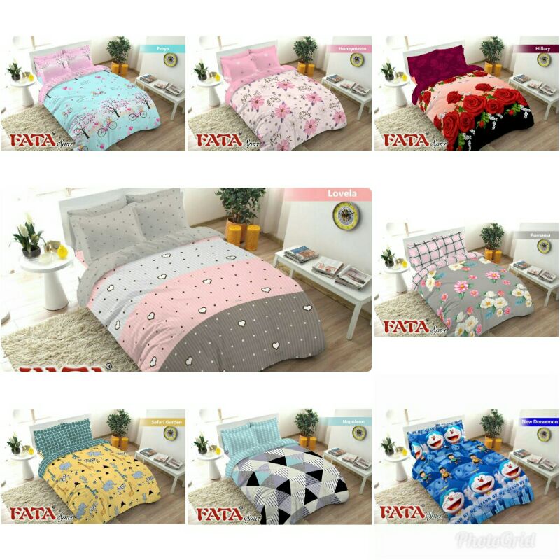 FATA / Fata Bed Cover Set Minimalis Ukuran Sprei 180x200x20 / 160x200x20