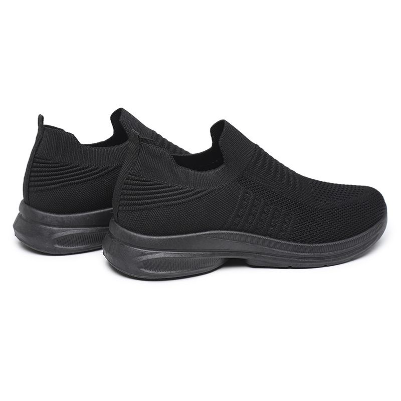 [GROSIR][COD] SEVEN_DAY SEPATU RAJUT SLIP ON WANITA OLAHRAGA TANPA TALI SPORT SHOES HITAM A-6613