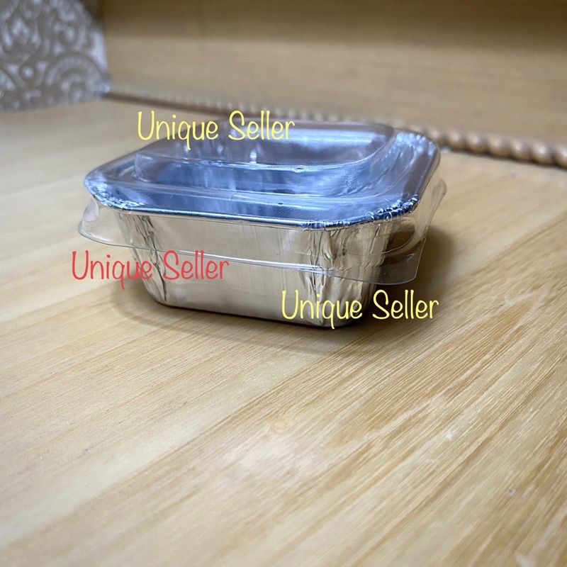 Aluminium Foil Cup OX 100 + Tutup Mika / Alufoil Tray Kotak Kecil OX 100 Tanpa Tutup / Aluminium Foil Pastel Tutup