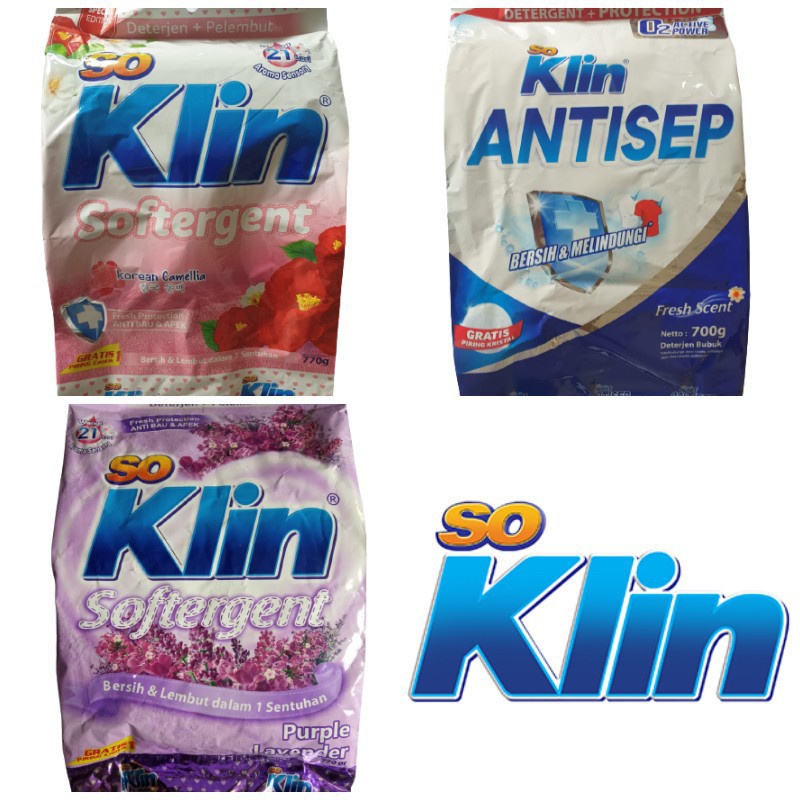SK So Klin Soklin Bubuk Antisep gratis Piring Detergent Powder 1 kg 700 770 gram Sabun Cuci Baju