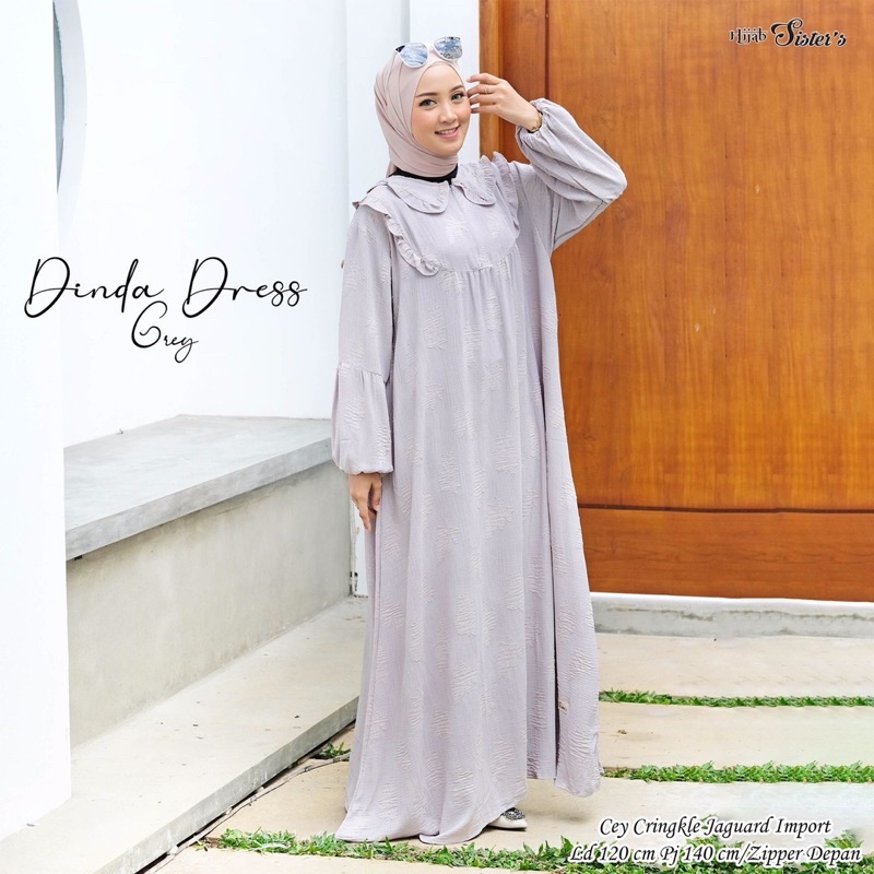 DINDA DRESS CRINKLE JAGUARD IMPORT by HIJAB SISTER’S