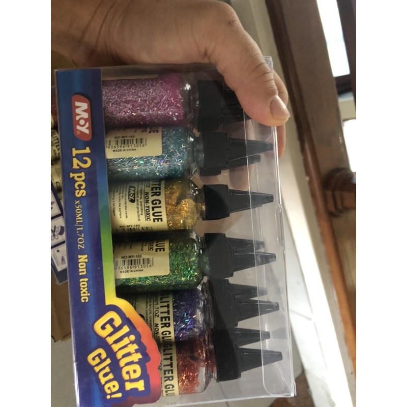 

lem glitter di moy 50 ml 12 botol 6 warna