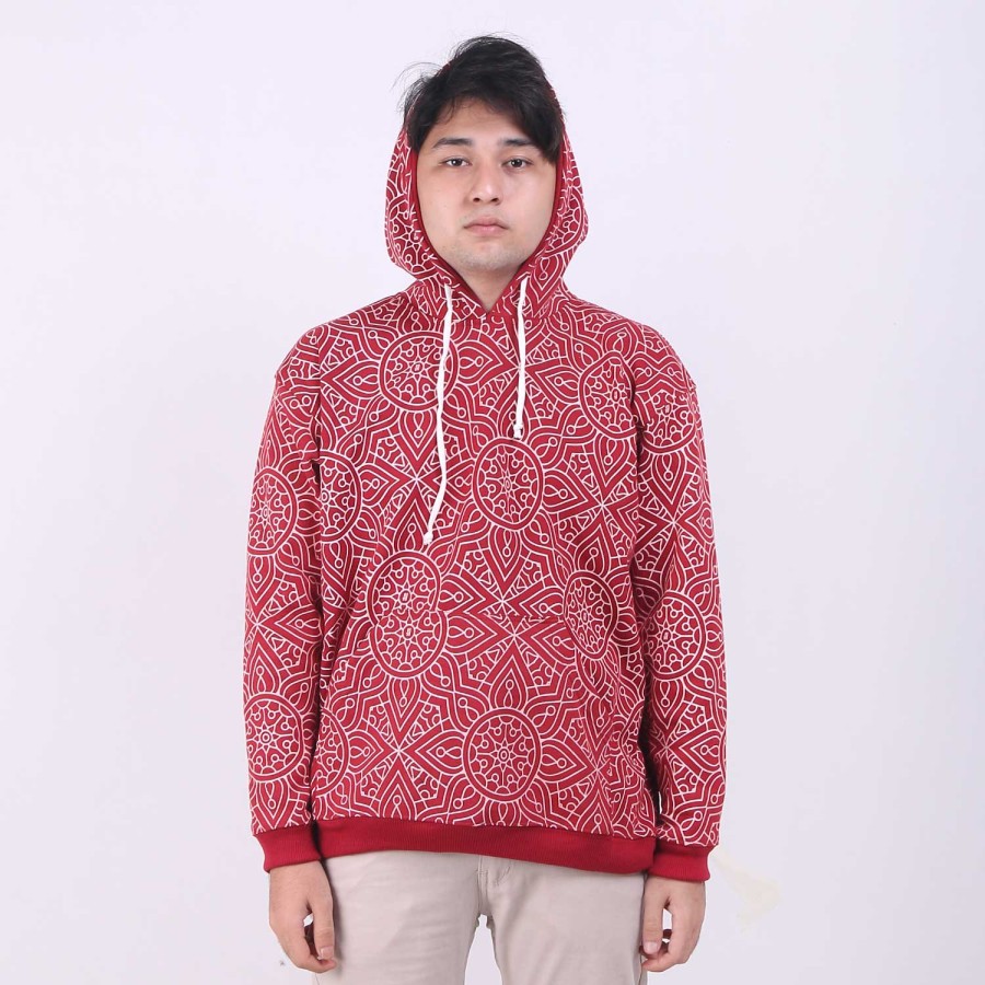 HOODIE PULLOVER HEYHO BATIK ART REDHOODIE PULLOVER HEYHO BATIK ART RED