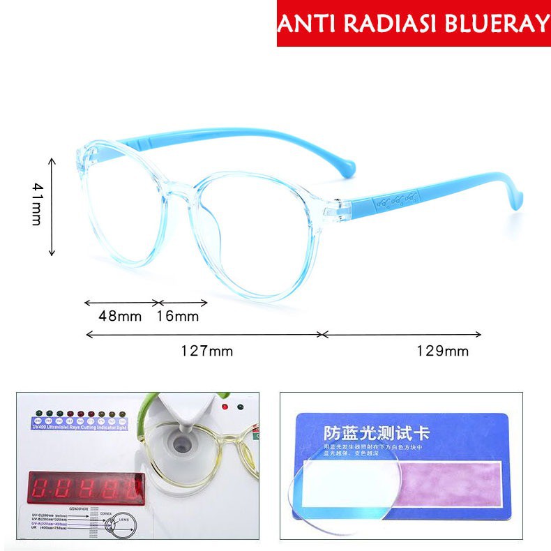 Mushto Kacamata Anak Antiradiasi Blueray Bahan TR90 Lentur 1004 5366