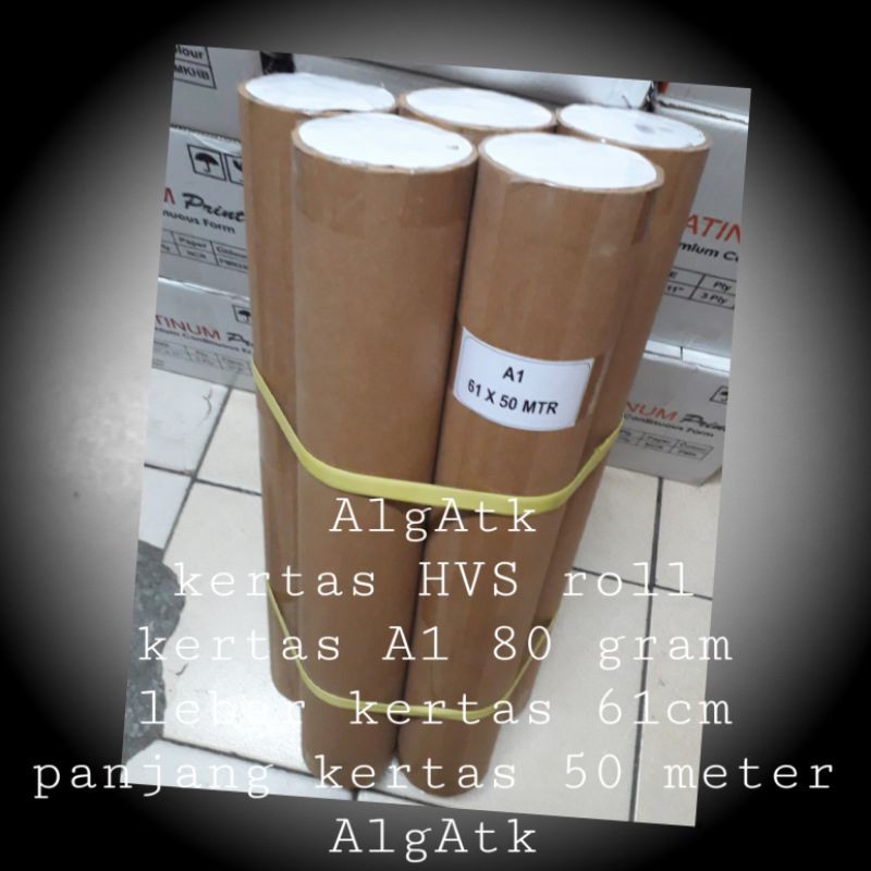 

Kertas HVS plotter A1 80 gram(Ukuran 61cm x 50 meter)