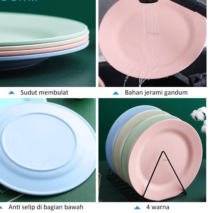 Recomended.. [SPECIAL PRICE] freemir Set 4pcs Piring Prasmanan 28cm Saji Bahan Wheat Straw Set Warna
