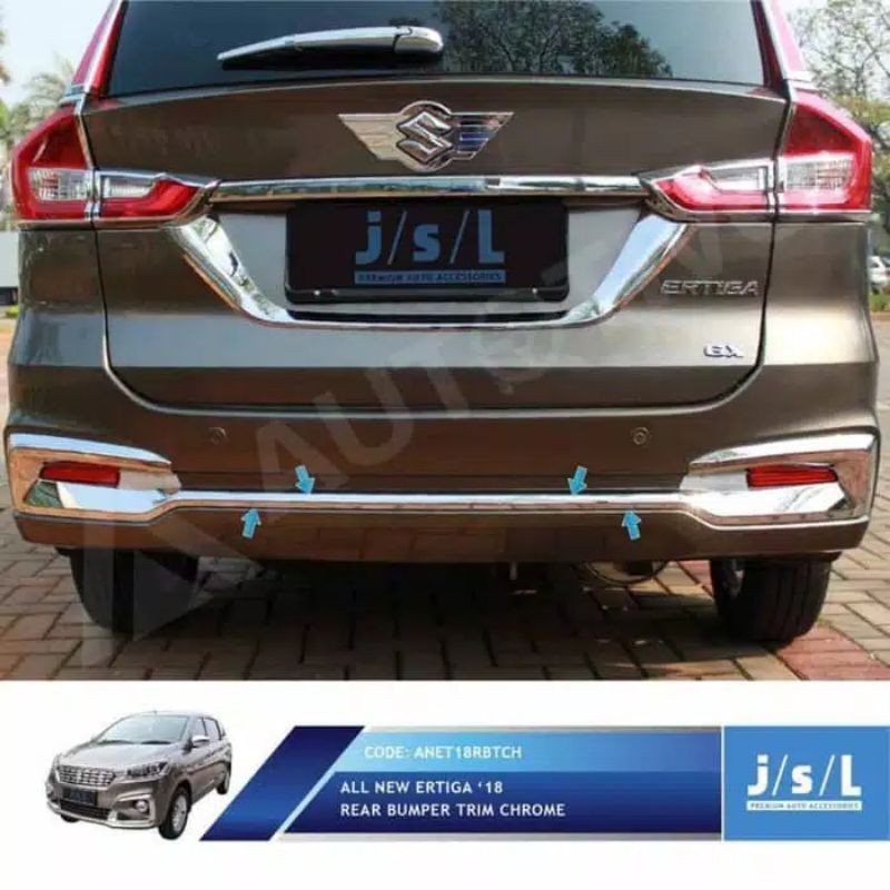 List bumper belakang all new Ertiga 2018/ bumper trim Hitam &amp; Chrome jsl