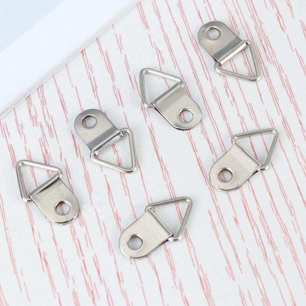 TOP 50pcs Segitiga D-Ring 3ukuran Dengan Sekrup Lukisan Minyak Cermin Kait Dinding