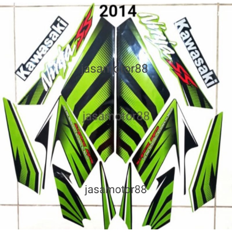 LIS BODY STRIPING STIKER  NINJA SS 2014 WARNA HIJAU HITAM