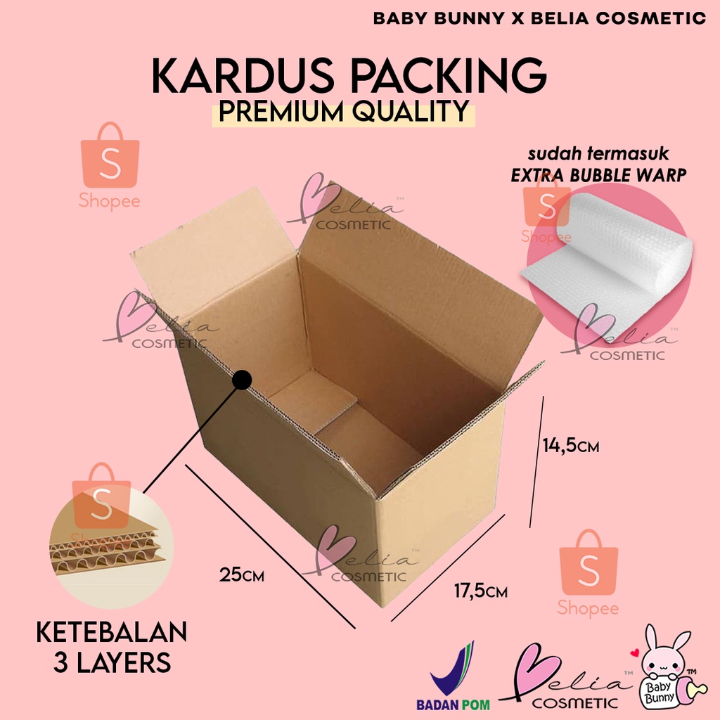 ❤ BELIA ❤ KARDUS PACKING PREMIUM + EXTRA BUBBLE (Tambahkan ke Keranjang agar packing lebih aman)