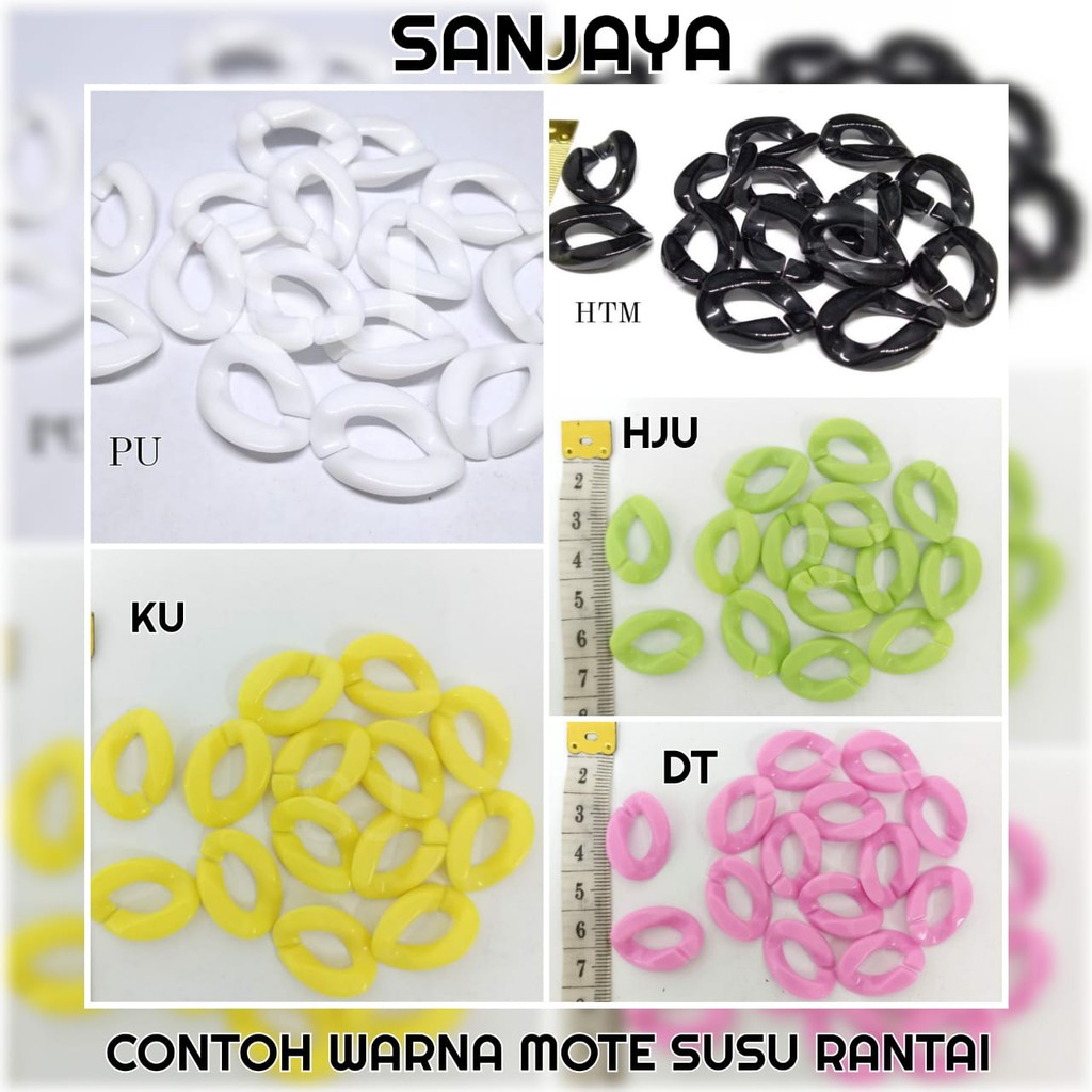 RANTAI SUSU / RANTAI SUSUN / RANTAI PLASTIK WARNA WARNI / STRAP MASKER / CONNECTOR MASKER / MOTE SUSU RANTAI 6017