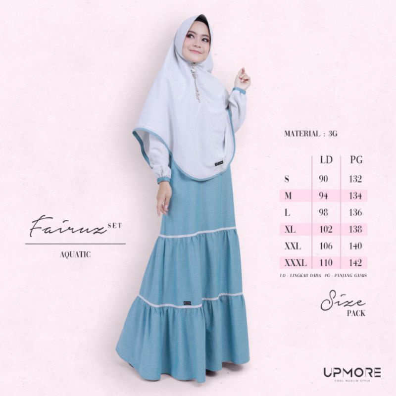 GAMIS SET UPMORE FAIRUZ ADOBE ROSE FAIRUZ AQUATIC