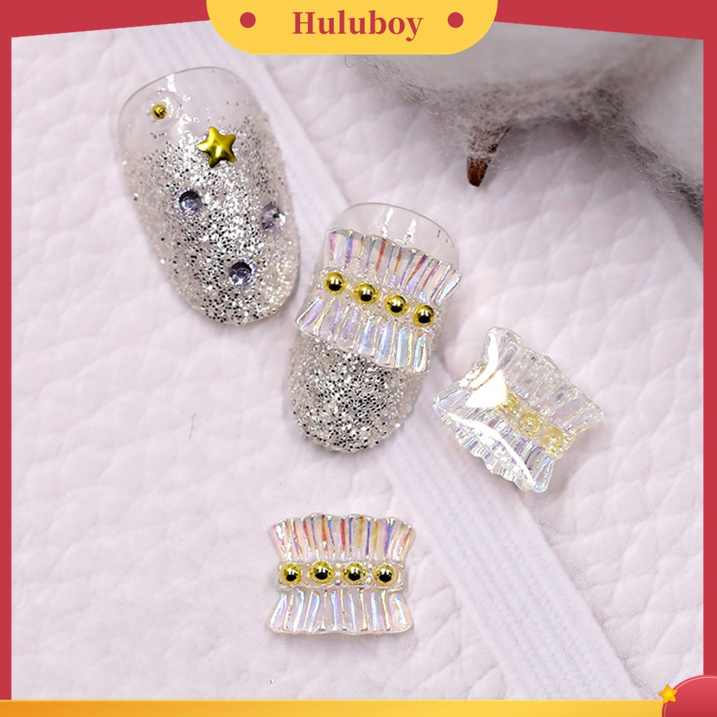 Huluboy Huluboy♡ 3pcs Stiker Kuku 3D Bahan Resin Efek Natural Elegan Untuk Nail Art